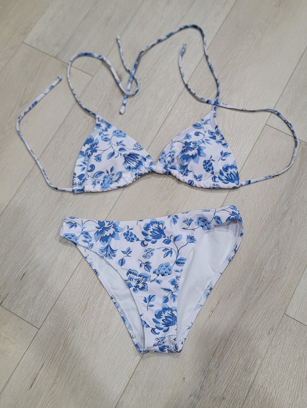 Floral Blue & White Bikini Set - Women's Intimates & Swim